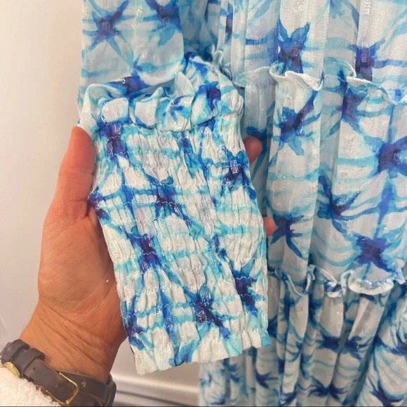 NWT Rococo Sand Volna Maxi Dress in Blue Multi Watercolor Floral Print xsmall - Picture 5 of 13